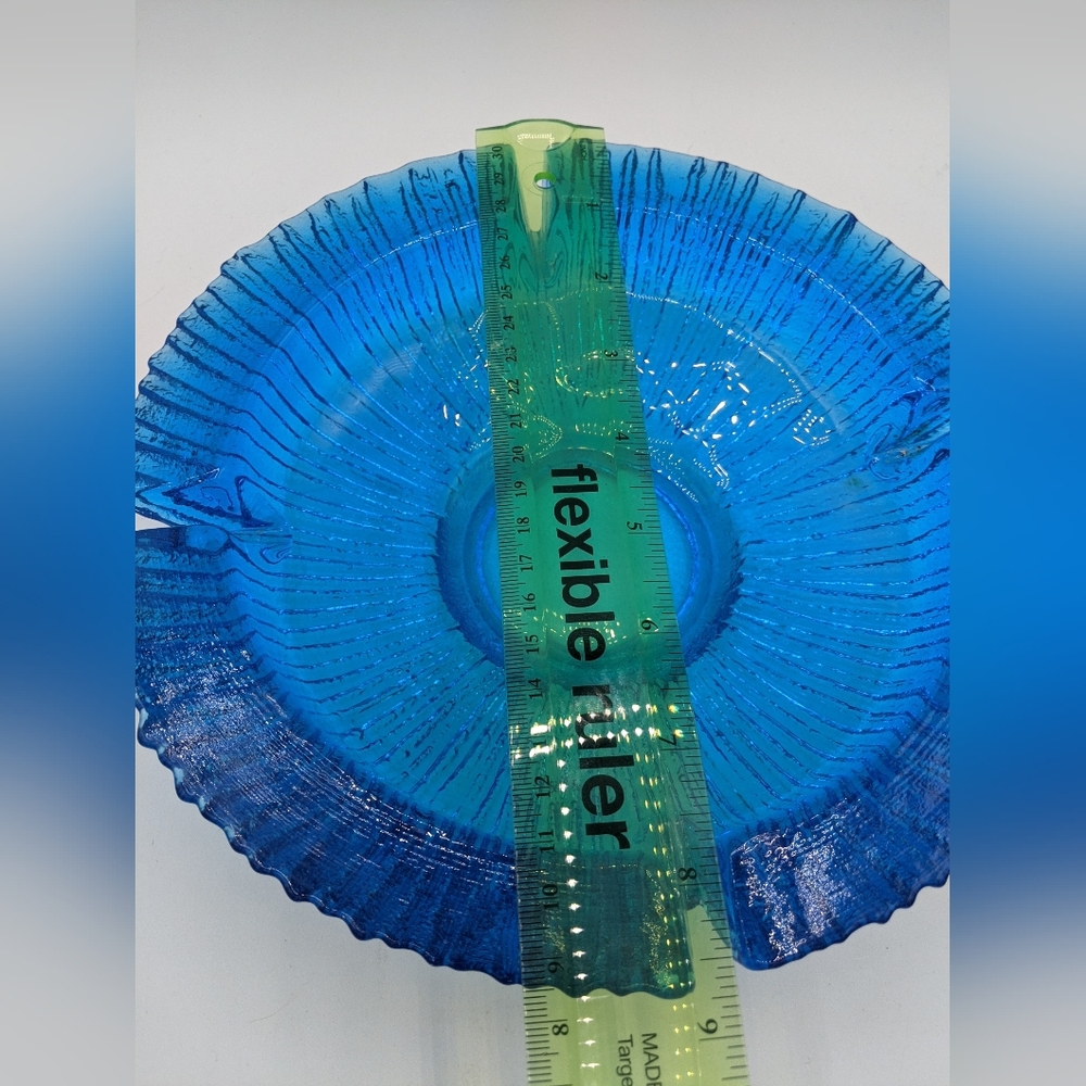 Vintage MCM Blenko 624 Sunburst Art Glass Ashtray - Picture 3 of 10